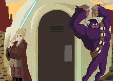 Mural inspitado en las personajes de "Star Wars" 